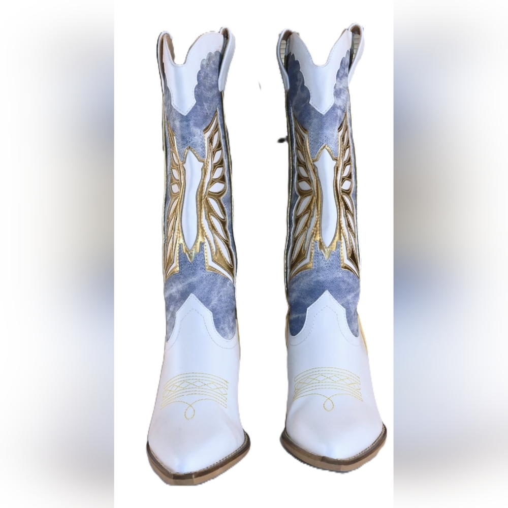 ARiderGirl Eagle Wing Lady's Size 6 Mid-Calf Boots Stacked Leather Heel Western. - Picture 5 of 16